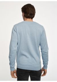 Ochnik - Jasnoniebieski sweter męski z logo. Okazja: na co dzień. Kolor: niebieski. Materiał: bawełna. Długość: długie. Styl: casual #2