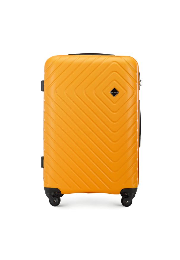 Wittchen - Średnia walizka z ABS-u z geometrycznym tłoczeniem pomarańczowa. Kolor: pomarańczowy. Materiał: poliester. Wzór: geometria