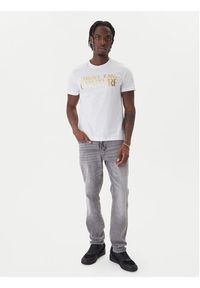 Versace Jeans Couture T-Shirt 79GAHT05 CJ00T Biały Regular Fit. Kolor: biały. Materiał: bawełna #10