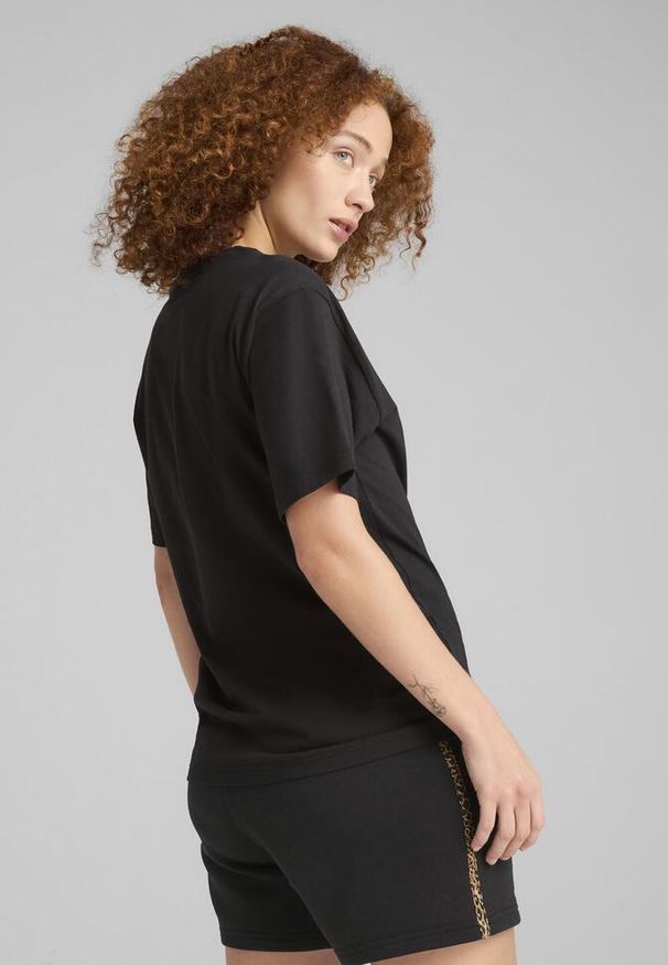 Puma - Damska koszulka o luźnym kroju Essentials ze zwierzęcym nadrukiem PUMA Black. Kolor: czarny. Materiał: guma. Wzór: nadruk, motyw zwierzęcy