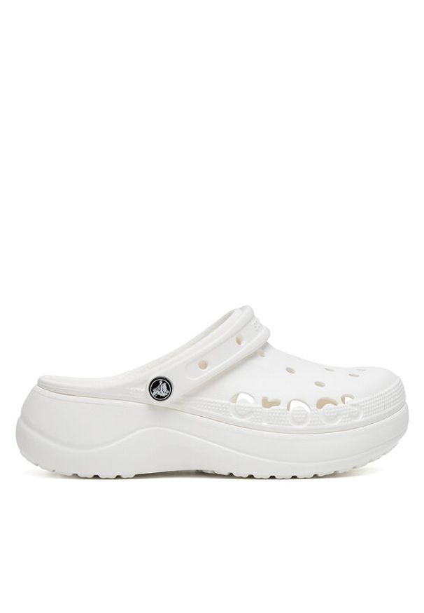 Crocs Klapki BAYA PLATFORM CLOG 208186-100 Biały. Kolor: biały. Materiał: materiał. Obcas: na platformie