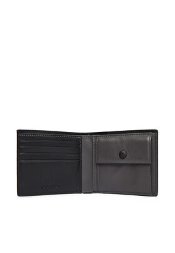 Calvin Klein Portfel męski Bold Billfold W/Coin LV04D1156G Czarny. Kolor: czarny. Materiał: skóra