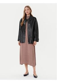 BOSS Kurtka skórzana Salaha 50544445 Czarny Relaxed Fit. Kolor: czarny. Materiał: skóra #4