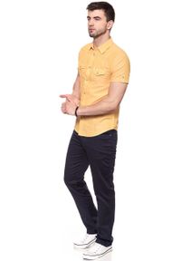 Wrangler - KOSZULA MĘSKA KRÓTKI RĘKAW WRANGLER SS ROLL WESTERN AMBER YELLOW W5A114MUY 112129951. Długość rękawa: krótki rękaw. Długość: krótkie #9