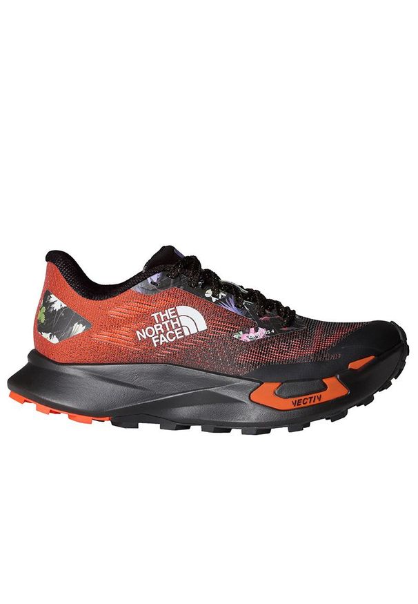 Buty damskie The North Face Vectiv Enduris IV Race 0A8DA3GHW1 - pomarańczowo-czarne. Kolor: czarny, pomarańczowy, wielokolorowy. Materiał: guma. Szerokość cholewki: normalna. Wzór: nadruk. Sport: fitness