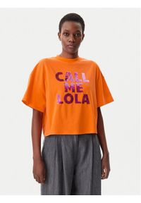 LOLA CASADEMUNT T-Shirt LS2515054 Pomarańczowy Relaxed Fit. Kolor: pomarańczowy. Materiał: bawełna