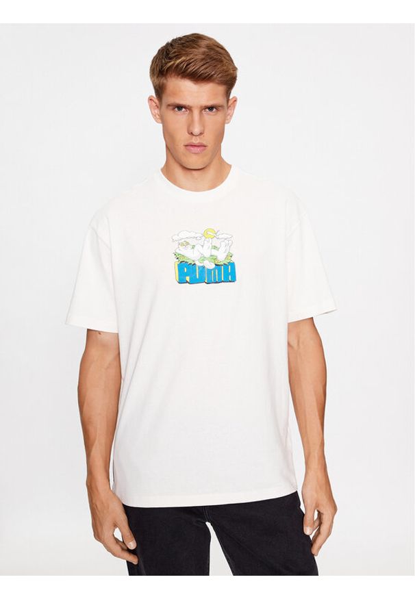 Puma T-Shirt Puma X Ripndip 622196 Écru Relaxed Fit. Materiał: bawełna