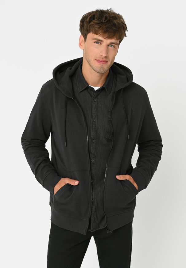 Volcano - Bluza z kapturem B-VITAR. Okazja: na co dzień. Typ kołnierza: kaptur. Kolekcja: plus size. Materiał: prążkowany, bawełna, materiał, dresówka, dzianina, skóra. Styl: casual