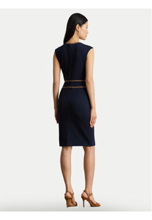 Lauren Ralph Lauren - LAUREN RALPH LAUREN Sukienka koktajlowa 200980040001 Granatowy Slim Fit. Kolor: niebieski. Materiał: bawełna. Styl: wizytowy