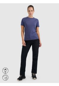 4f - 4F Koszulka trekkingowa z wełną merino damska - granatowa XS. Kolor: niebieski. Materiał: wełna #2