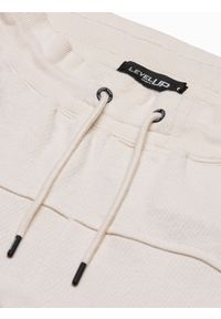 Ombre Clothing - Krótkie spodenki męskie dresowe W299 - białe - XXL. Kolor: biały. Materiał: dresówka. Długość: krótkie. Sezon: lato #5