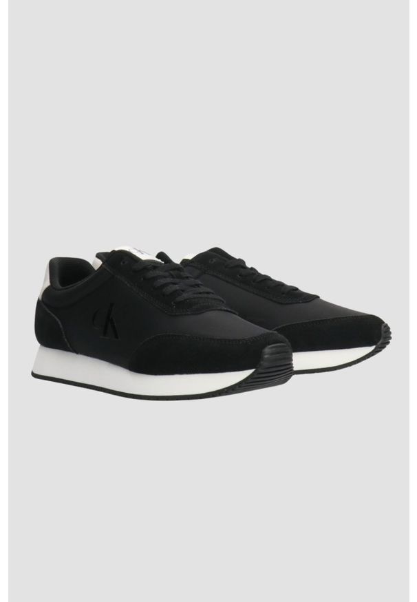 Calvin Klein - CALVIN KLEIN Czarne męskie sneakersy. Kolor: czarny