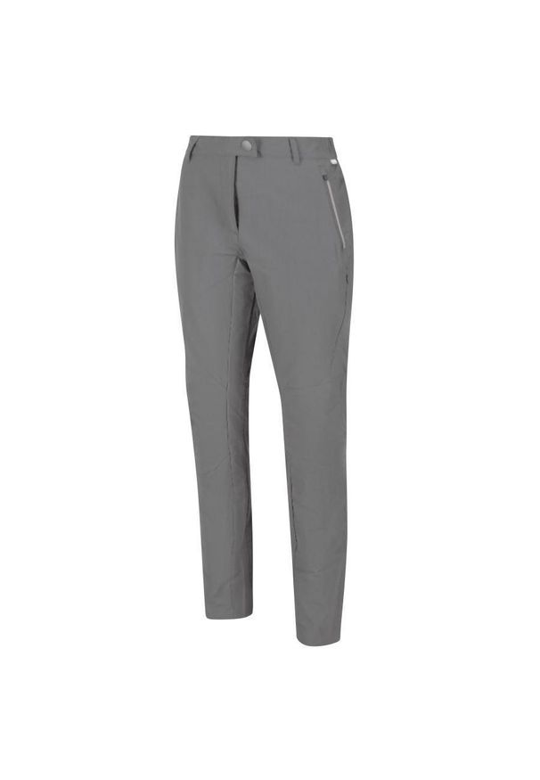 Regatta - Damskie spodnie turystyczne Highton Stretch szare. Kolor: szary. Materiał: materiał. Sezon: lato. Sport: turystyka piesza