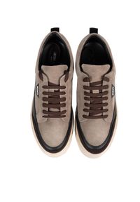 Antony Morato Sneakersy | MMFW01539-LE300005 | Mężczyzna | Brązowy. Nosek buta: okrągły. Kolor: brązowy. Materiał: skóra. Wzór: aplikacja. Sport: turystyka piesza