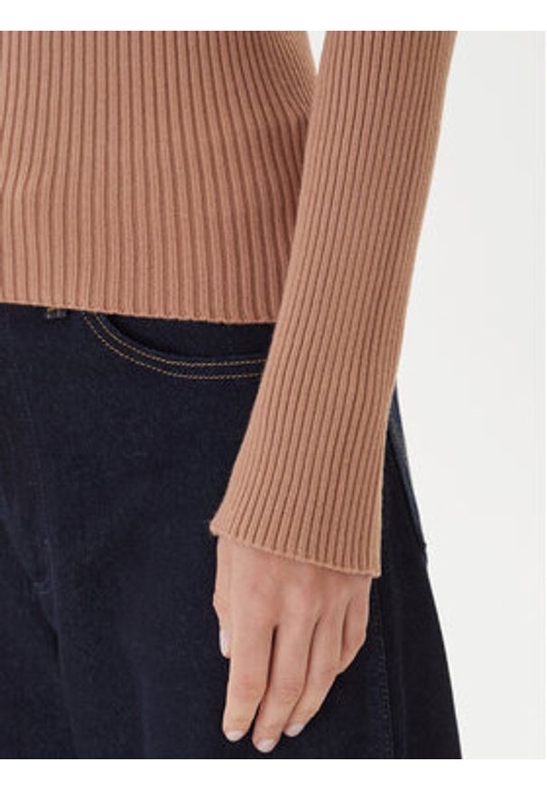 Kontatto Sweter 3M0830C Beżowy Slim Fit. Kolor: beżowy. Materiał: syntetyk