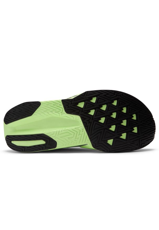 Buty męskie New Balance FuelCell Rebel v5 MFCXLZ5 – zielone. Kolor: zielony. Materiał: guma, materiał, syntetyk. Szerokość cholewki: normalna. Wzór: geometria. Sport: bieganie, fitness