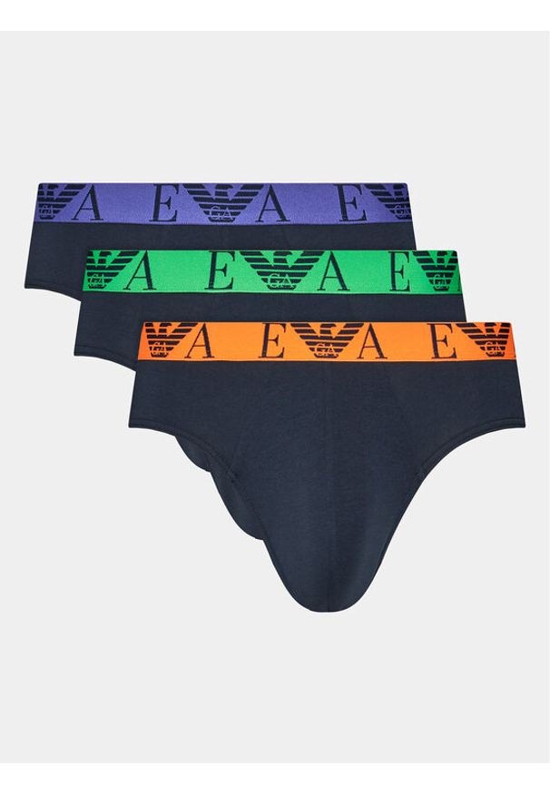 Emporio Armani Underwear Komplet 3 par slipów 111734 4R715 70435 Granatowy. Kolor: niebieski. Materiał: bawełna