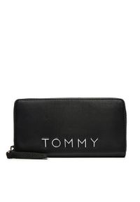 Tommy Jeans Duży Portfel Damski AW0AW16485 Czarny. Kolor: czarny. Materiał: skóra