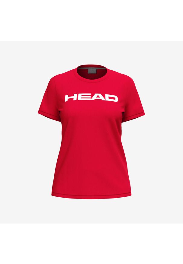 Head - Koszulka z krótkim rękawem damska CLUB BASIC. Kolor: czerwony. Materiał: poliester, bawełna, materiał, jersey. Długość rękawa: krótki rękaw. Długość: krótkie