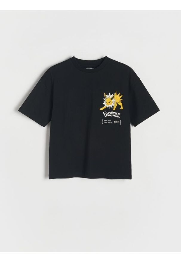 Reserved - T-shirt Pokémon - czarny. Kolor: czarny. Materiał: dzianina, bawełna