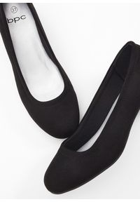 bonprix - Czółenka na obcasie słupku. Kolor: czarny. Obcas: na obcasie. Wysokość obcasa: średni #2