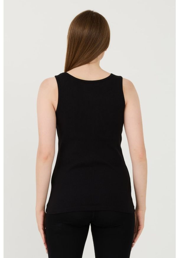 Guess - GUESS Czarny damski top Logo Tank, Rozmiar M. Kolor: czarny