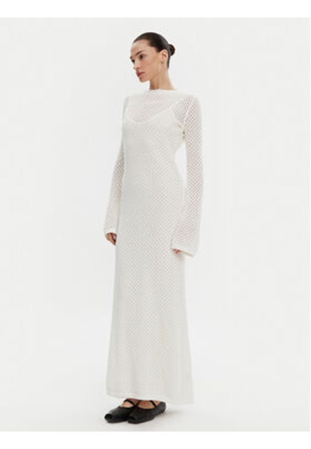 Herskind Sukienka dzianinowa 5522910 Écru Regular Fit. Materiał: bawełna