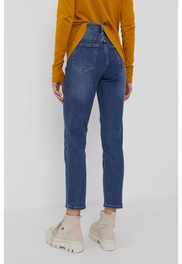 Vila Jeansy damskie medium waist. Kolor: niebieski