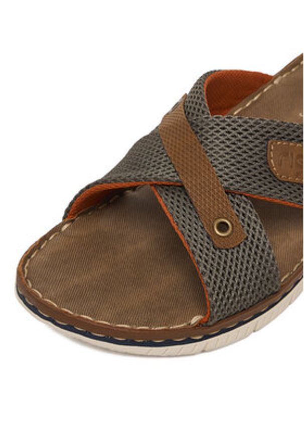 Rieker Klapki CEO-21340-54 Khaki. Kolor: brązowy. Materiał: materiał
