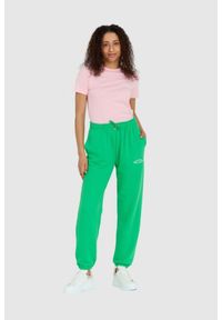 Juicy Couture - JUICY COUTURE Zielone spodnie damskie wendy recycled z haftowanym logo, Rozmiar XS. Kolor: zielony. Materiał: dresówka. Wzór: haft