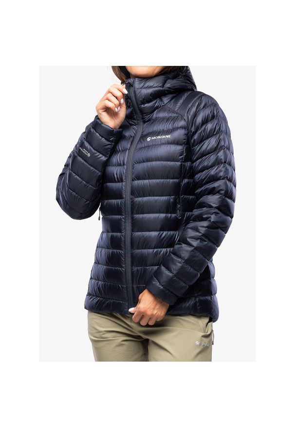 Kurtka puchowa damska Montane Anti-Freeze Hoodie. Kolor: niebieski. Materiał: puch