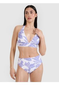 4f - 4F Góra od bikini damska - fioletowa XS. Kolor: fioletowy. Materiał: materiał, syntetyk, elastan
