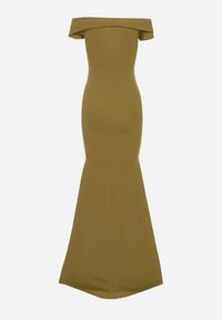 Born2be - Jasnozielona Koktajlowa Sukienka z Hiszpańskim Dekoltem Erpollia. Okazja: na imprezę. Kolor: zielony. Styl: wizytowy #4