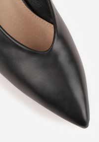 Renee - Czarne Czółenka na Słupku Vices ze Skórzaną Wkładką Alinire. Kolor: czarny. Materiał: skóra. Obcas: na słupku. Styl: elegancki #8