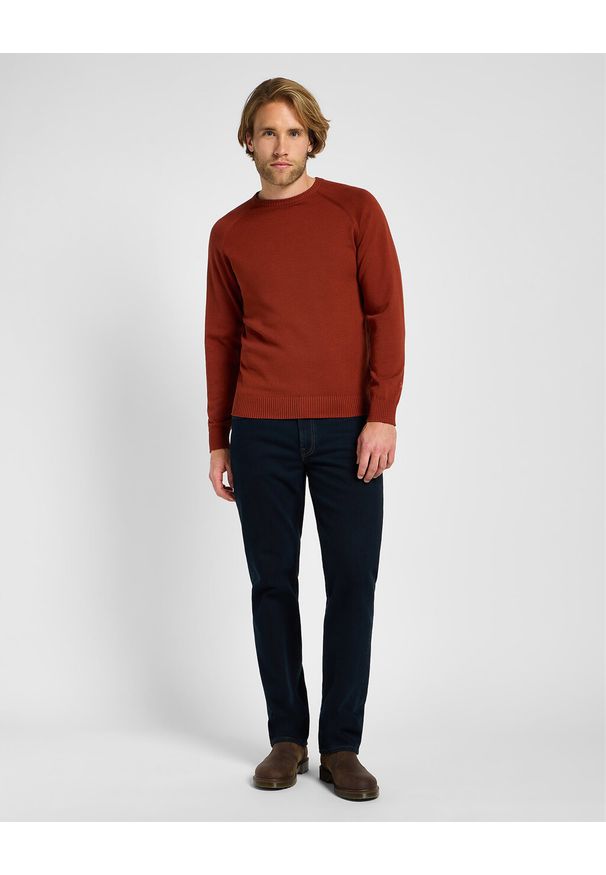 Lee - LEE MĘSKI SWETER CLEAN RAGLAN SWEATER SWEET MAPLE 112355672 LD46014970. Długość rękawa: raglanowy rękaw
