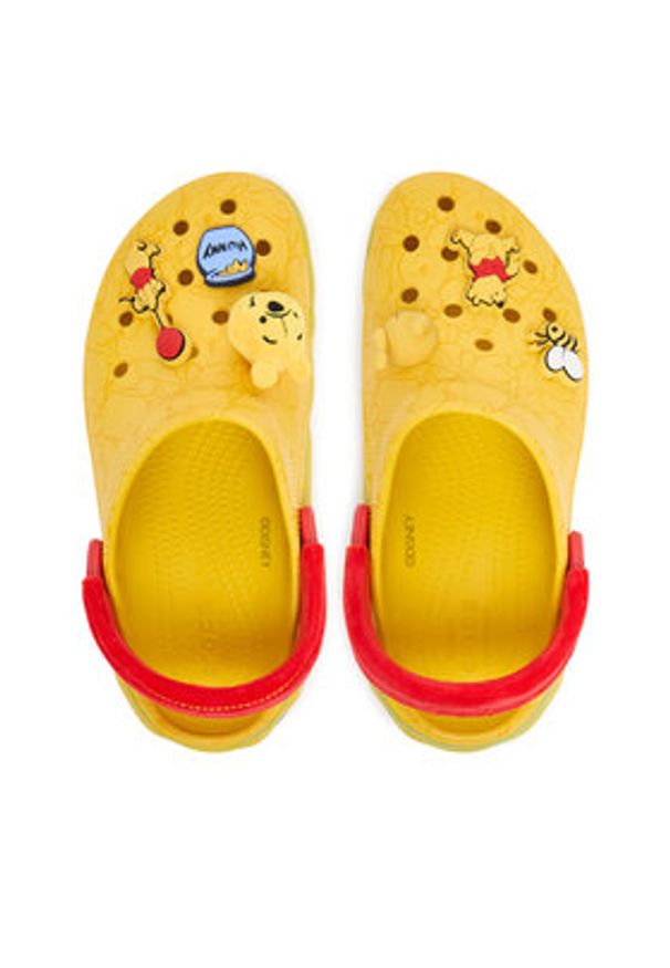 Crocs Klapki Disney Winnie The Pooh Classic Platform Clog 211092 Żółty. Kolor: żółty. Wzór: motyw z bajki. Obcas: na platformie