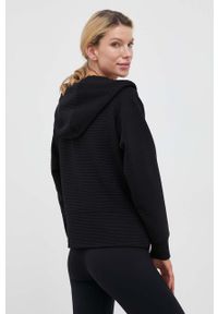 DKNY - Dkny bluza damska kolor czarny z kapturem gładka. Typ kołnierza: kaptur. Kolor: czarny. Materiał: poliester. Wzór: gładki #2