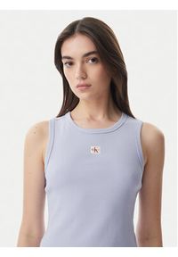 Calvin Klein Jeans Top LV047C201G Niebieski jasny Slim Fit. Kolor: niebieski. Materiał: bawełna #2