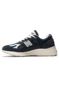 Buty unisex New Balance U991VN2 – granatowe. Kolor: niebieski. Materiał: guma, skóra. Szerokość cholewki: normalna. Sport: bieganie #3