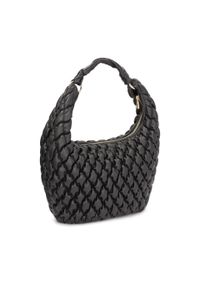Kazar - Duża torebka na ramię w pikowany wzór. Kolor: czarny. Materiał: skórzane. Rozmiar: duże. Styl: casual. Rodzaj torebki: na ramię #9
