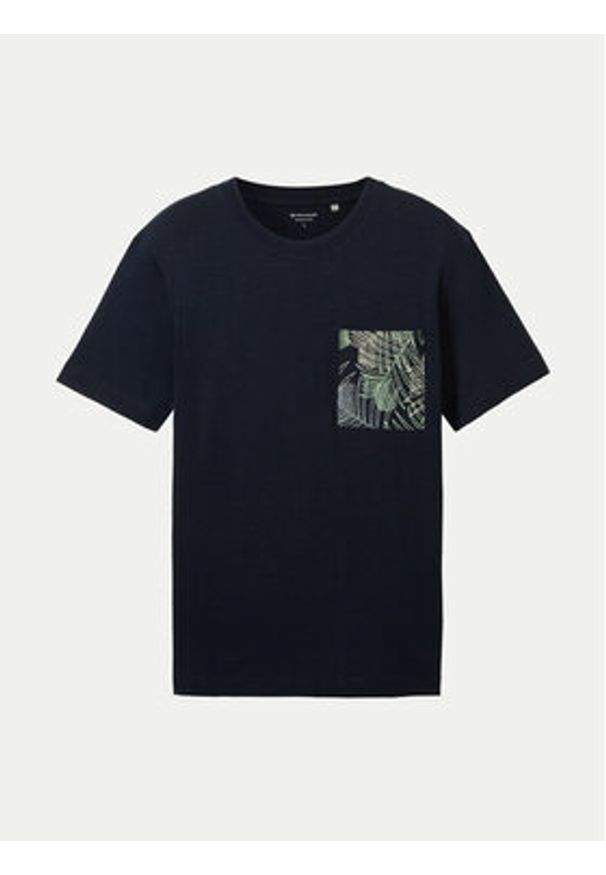 Tom Tailor T-Shirt 1040945 Granatowy Regular Fit. Kolor: niebieski. Materiał: bawełna