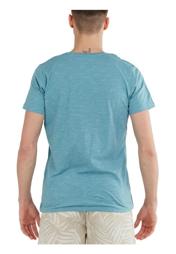 FUNDANGO - T-shirt męski Fundango Jaggy Strukturyzowany krótki rękaw. Kolor: zielony. Długość rękawa: krótki rękaw. Długość: krótkie