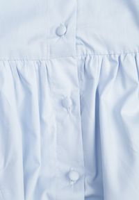 Born2be - Niebieska Rozkloszowana Sukienka Koszulowa w Stylu Retro z Bawełny z Wiązaniem Cirire. Okazja: na co dzień. Kolor: niebieski. Materiał: bawełna. Typ sukienki: koszulowe. Styl: retro #8