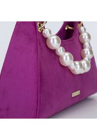Wittchen - Torebka baguette ze sztucznymi perłami. Kolor: fioletowy. Wzór: aplikacja. Materiał: zdobione, zamszowe. Styl: elegancki #6