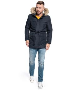 Only & Sons - ONLY & SONS ONSBASIL PARKA JACKET OTW NOOS DARK NAVY 22013441. Kolor: niebieski. Materiał: futro. Sezon: zima #5