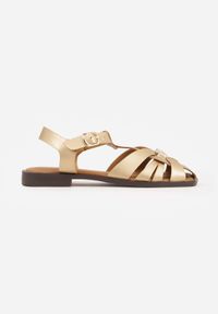 Born2be - Złote Sandały VICES z Przeplatanymi Paskami i Elegancką Aplikacją Peticea. Okazja: na co dzień. Zapięcie: pasek. Kolor: złoty. Materiał: jeans. Wzór: aplikacja. Sezon: lato. Styl: elegancki #5