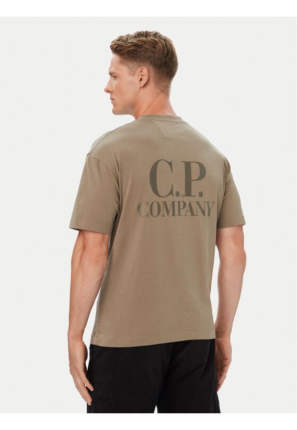 C.P. Company T-Shirt 21CMTS135A005100W Beżowy Regular Fit. Kolor: beżowy. Materiał: bawełna