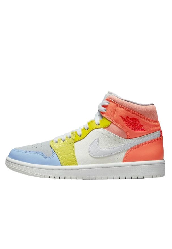 Buty do chodzenia dla dorosłych Air Jordan 1 Mid To My First Coach. Kolor: pomarańczowy. Materiał: guma, materiał, skóra. Sport: turystyka piesza