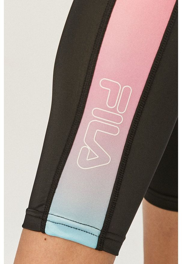 Fila Legginsy damskie kolor czarny. Stan: podwyższony. Kolor: czarny. Wzór: nadruk