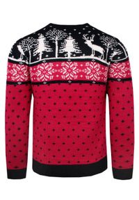 Czerwony, Świąteczny Sweter w Norweski Wzór - Brave Soul. Kolor: czerwony. Materiał: akryl. Styl: wizytowy #5